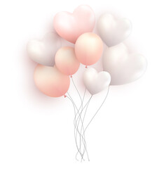 Fototapeta na wymiar Balloons with Hearts Vector Illustration