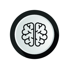 Brain in circle. Vector illustration. Brain line Icon