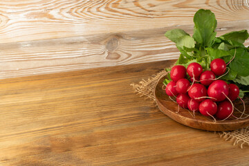 Radis Bunch, Fresh Radish Root Bundle, Pile of Red Radishes