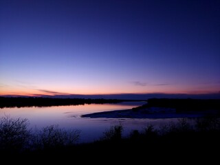 Sunset over the lake