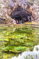 Grotto of Tiberius colorful painting