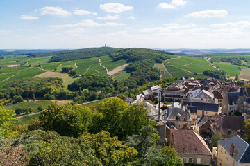 Fototapeta na wymiar Panoramic view on the village and the vineyards of Sancerre, in the Loire Valley, France