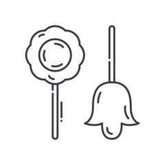 Candy flower icon, linear isolated illustration, thin line vector, web design sign, outline concept symbol with editable stroke on white background.