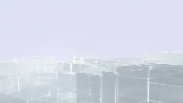 Futuristic, High Tech, white animated platform background, with network lines conveying a connectivity concept. 3D render