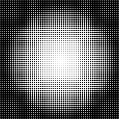 Black halftone circles. Pop art texture made of spots. Vector round dots gradient.
