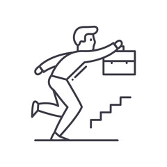 Career path icon, linear isolated illustration, thin line vector, web design sign, outline concept symbol with editable stroke on white background.