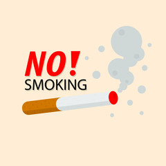 No smoking sign, smoking cigarette, fire hazard risk icon badge