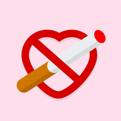 No smoking sign, smoking cigarette, fire hazard risk icon badge