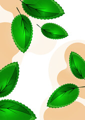 Abstract creative leaves, waves, bright modern background. Ecology concept. Vector illustration