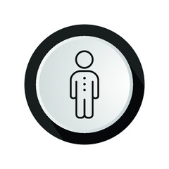 person icon in circle. Vector illustration