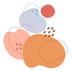 Doodle abstract shapes. Contemporary trendy elements, colorful modern geometric shapes, various hand drawn forms isolated vector illustration set