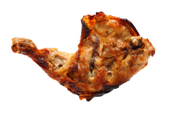 grilled chicken leg  on white background 