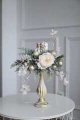 Cristmass decoration with dalls and candle inside