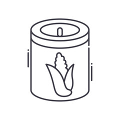 Canned food icon, linear isolated illustration, thin line vector, web design sign, outline concept symbol with editable stroke on white background.