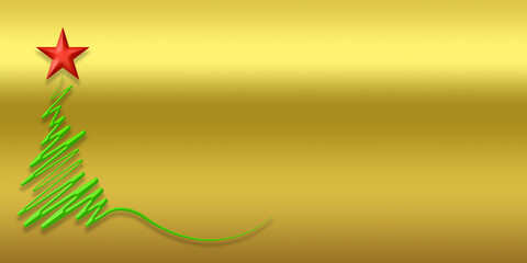 Tannenbaum auf dem Goldenem Hintergrund.