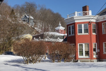 MONTPELIER, VERMONT, USA - FEBRUARY, 20, 2020: City view of the capital city of Vermont at winter