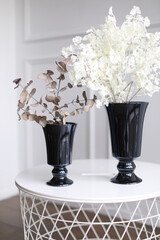 Black vases for design interior