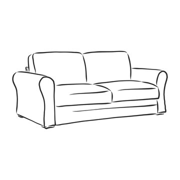 recommend clip art: Sofa outline icon. Couch silhouette. Furniture for living room. Vector illustration. sofa vector sketch illustration