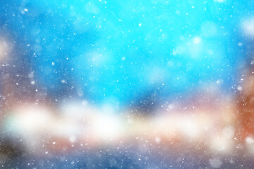 abstract blue background snow snowflakes, new year, glow design