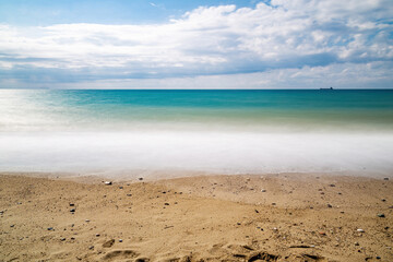 Marine landscape with an unusual shoot on a long exposure