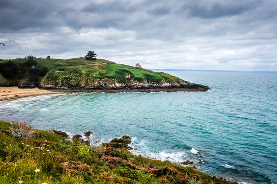Cove and beach landscape in Brittany, France