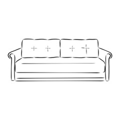 Sofa outline icon. Couch silhouette. Furniture for living room. Vector illustration. sofa vector sketch illustration
