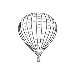 Drawing Illustration of hot air balloons floating in the sky. Represents freedom, travel, mobility, and fun. balloon vector sketch illustration © Elala 9161
