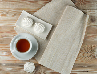 White Meringue Cookies Made from Whipped Egg Whites