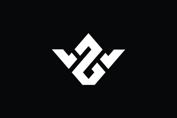 ZW logo letter design on luxury background. WZ logo monogram initials letter concept. ZW icon logo design. WZ elegant and Professional letter icon design on black background. Z W WZ ZW - obrazy, fototapety, plakaty
