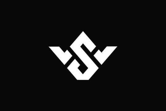 WS logo letter design on luxury background. SW logo monogram initials letter concept. WS icon logo design. SW elegant and Professional letter icon design on black background. S W SW WS