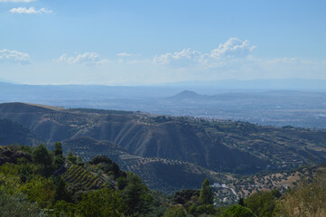 Fototapeta premium Landscape Panorama along Circular del Río Monachil Hike near Granada, Spain