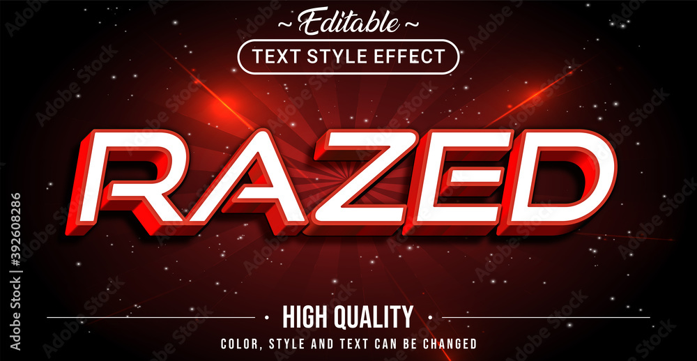 Leinwandbilder Modern 3D futuristic red text effect - Editable text effect.