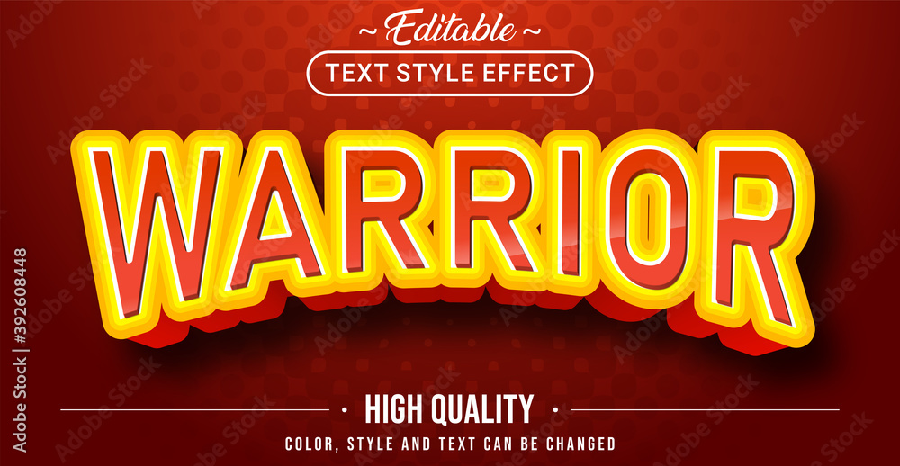 Poster Warrior 3D theme text effect - Editable text effect.