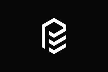 EP logo letter design on luxury background. PE logo monogram initials letter concept. EP icon logo design. PE elegant and Professional letter icon design on black background. E P PE EP