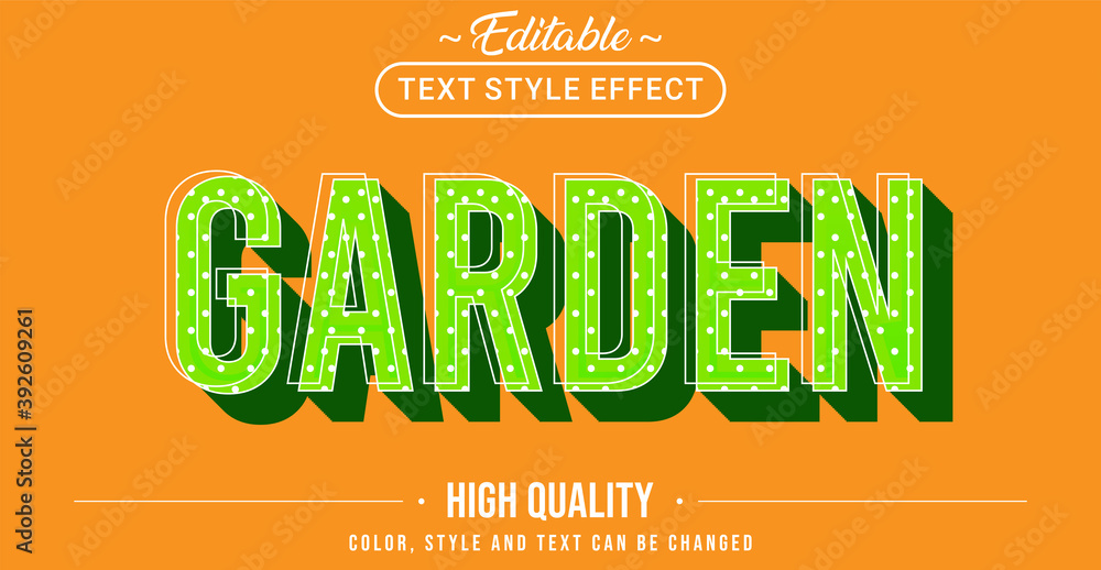 Poster green garden text effect - editable text effect.
