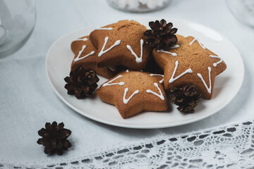 Wonderful ginger cookies in the form of stars.