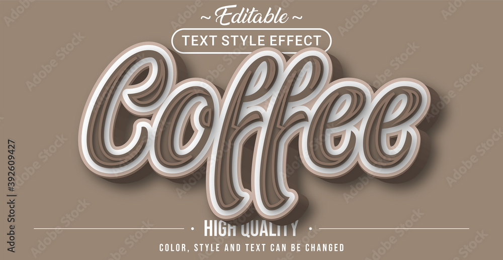 Poster Coffee text effect - Editable text effect.
