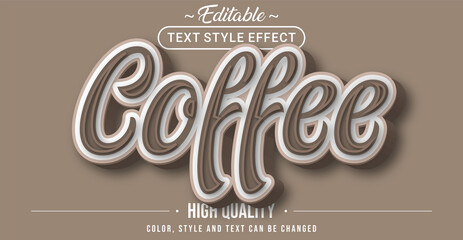 Coffee text effect - Editable text effect.