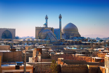 Isfahan, Iran (Persia), Middle East. Awesome city view, medieval buildings, ancient Jameh (Jame,...