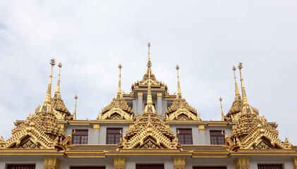 Fototapeta premium buddhism temple architecture exterior with golden and antique