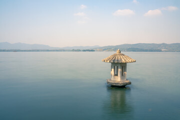 Cuiguang pavilion, the historic landmark in West Lake, in Hangzhou, China.