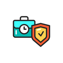 Business interruption insurance color line icon. Isolated vector element.