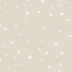 Merry Christmas seamless pattern in traditional colors with vector hand drawn illustration.  repeated background for wrapping paper, fabric, christmas decoration