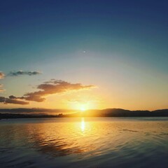 sunset over the sea 琵琶湖