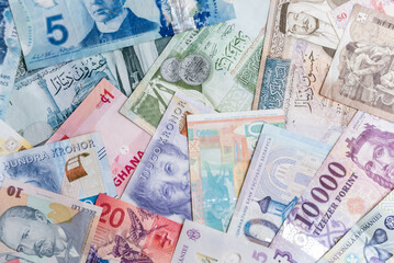 Paper money background of the different countries