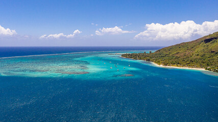 Drohnenaufnahmen von Moorea Französisch-Polynesien