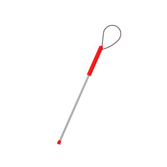 Blind person stick silhouette illustration.