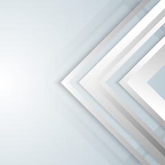 Abstract geometric white and gray arrow shine layer elements design background