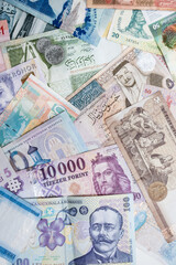 Paper money background of the different countries