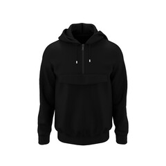 Blank hooded sweatshirt mockup isolated on white background, 3d rendering, 3d illustration © Febriana